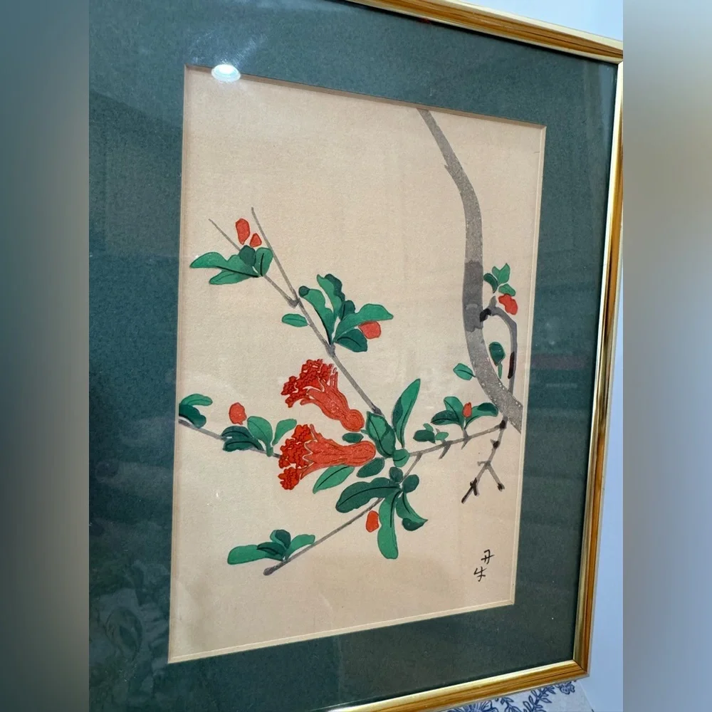 Framed vintage Botanical Art Prints with Gold Frames